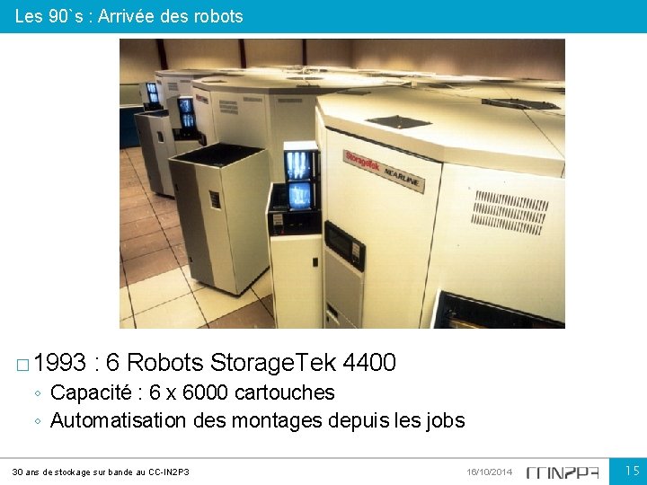 Les 90`s : Arrivée des robots � 1993 : 6 Robots Storage. Tek 4400