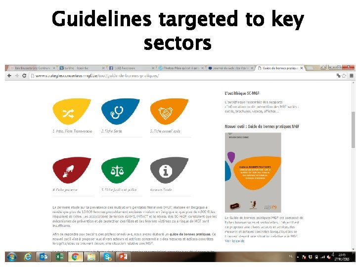 Guidelines targeted to key sectors 4 