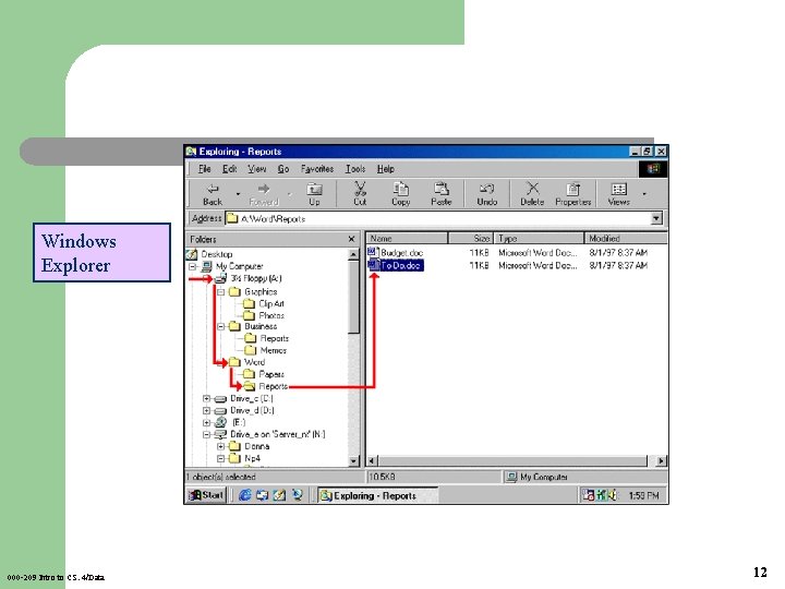 Windows Explorer 000 -209 Intro to CS. 4/Data 12 