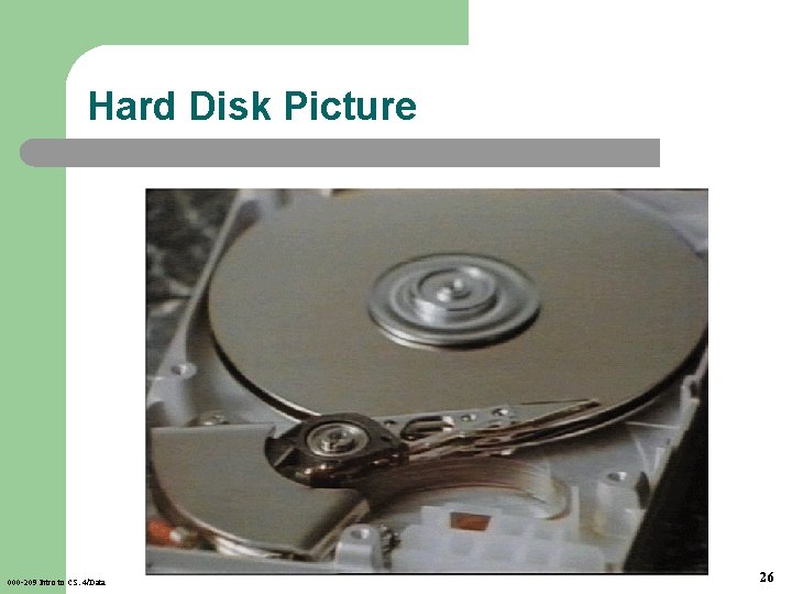 Hard Disk Picture 000 -209 Intro to CS. 4/Data 26 