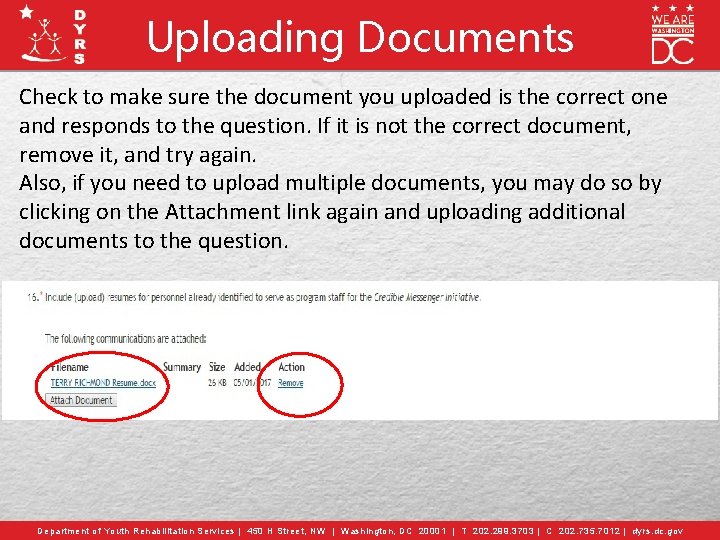Uploading Documents Check to make sure the document you uploaded is the correct one