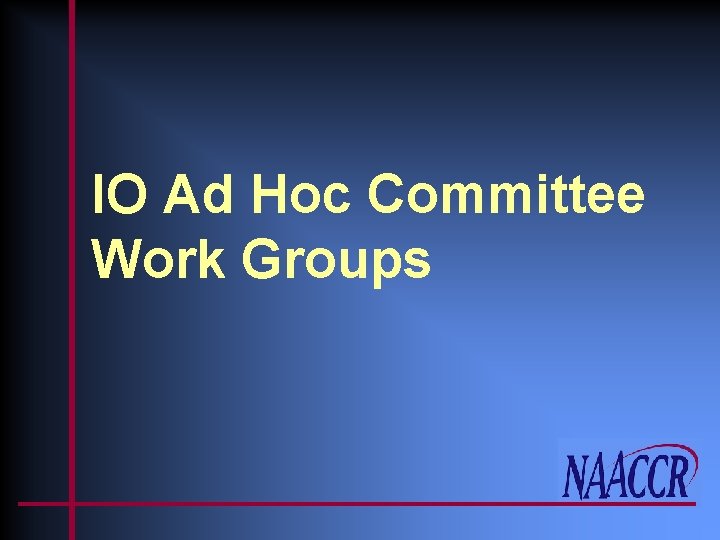 IO Ad Hoc Committee Work Groups 