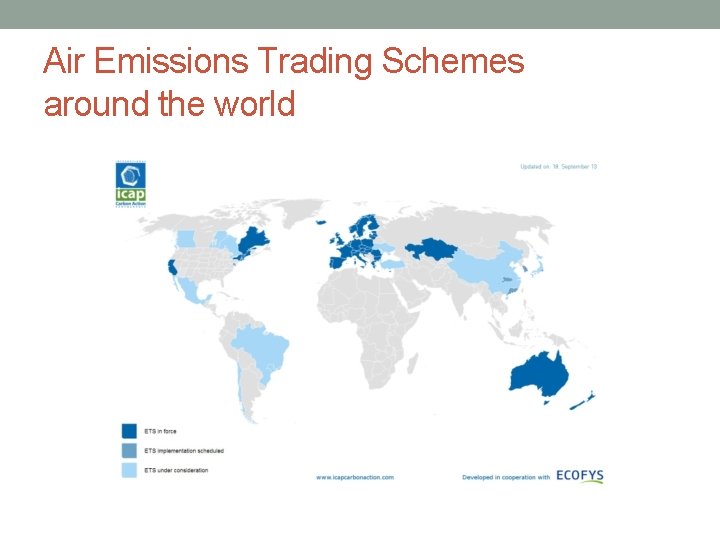 Air Emissions Trading Schemes around the world 