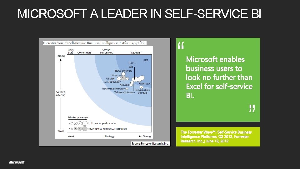 MICROSOFT A LEADER IN SELF-SERVICE BI 