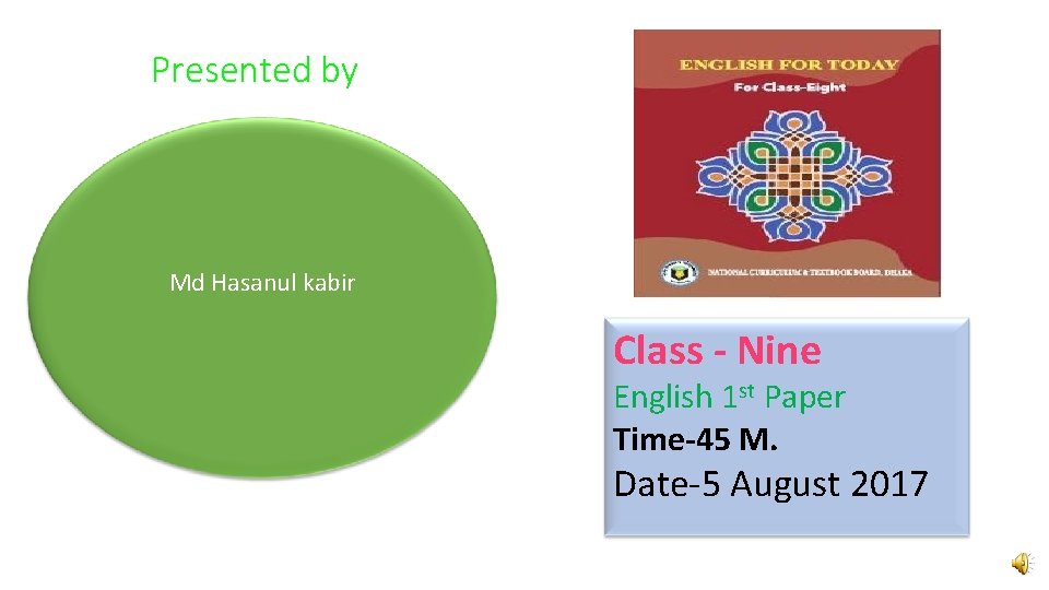 Presented by Md Hasanul kabir Class - Nine English 1 st Paper Time-45 M.