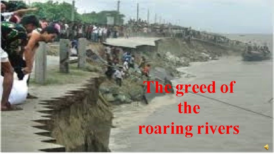 The greed of the roaring rivers 