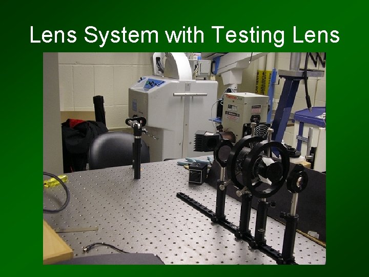 Lens System with Testing Lens 