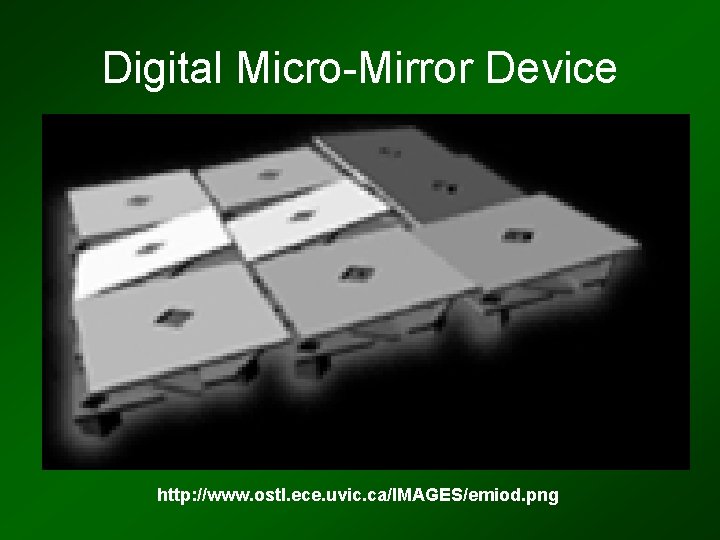 Digital Micro-Mirror Device http: //www. ostl. ece. uvic. ca/IMAGES/emiod. png 