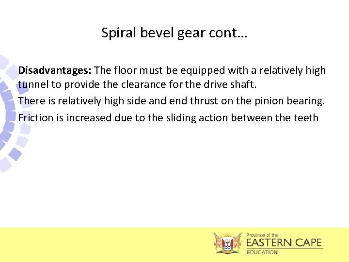 FINAL DRIVE NOTES BASIC FUNCTIONS CONSTRUCTION AND OPERATION
