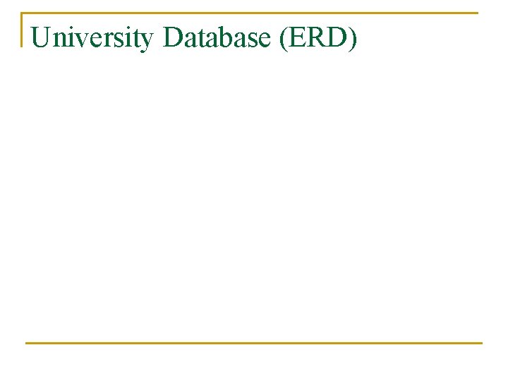 University Database (ERD) University Database (ERD)