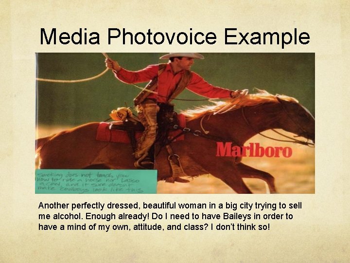 Media Photovoice Example Another perfectly dressed, beautiful woman in a big city trying to