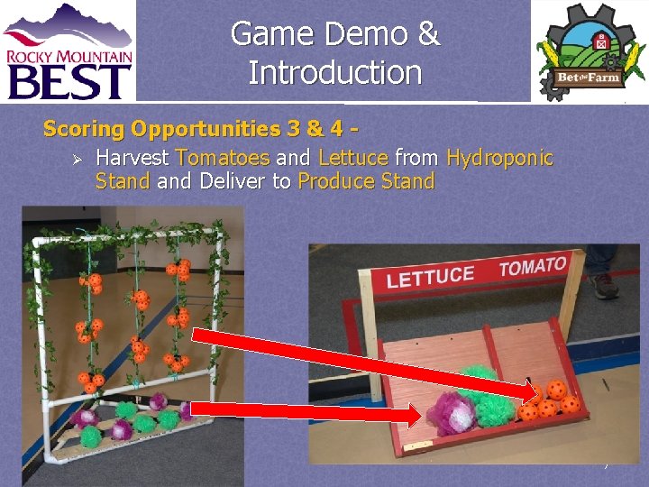 Game Demo & Introduction Scoring Opportunities 3 & 4 Ø Harvest Tomatoes and Lettuce