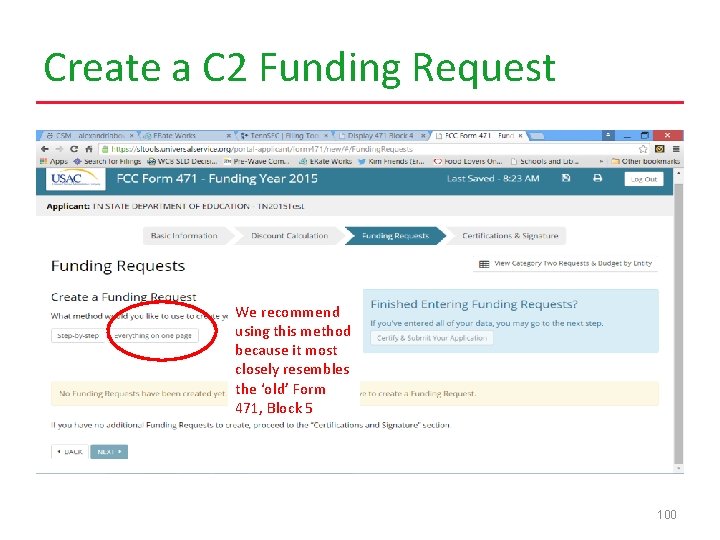 Create a C 2 Funding Request We recommend using this method because it most