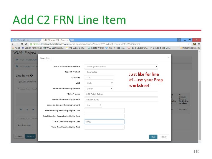 Add C 2 FRN Line Item Just like for line #1 - use your