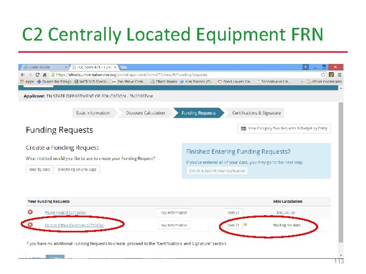 C 2 Centrally Located Equipment FRN 113 