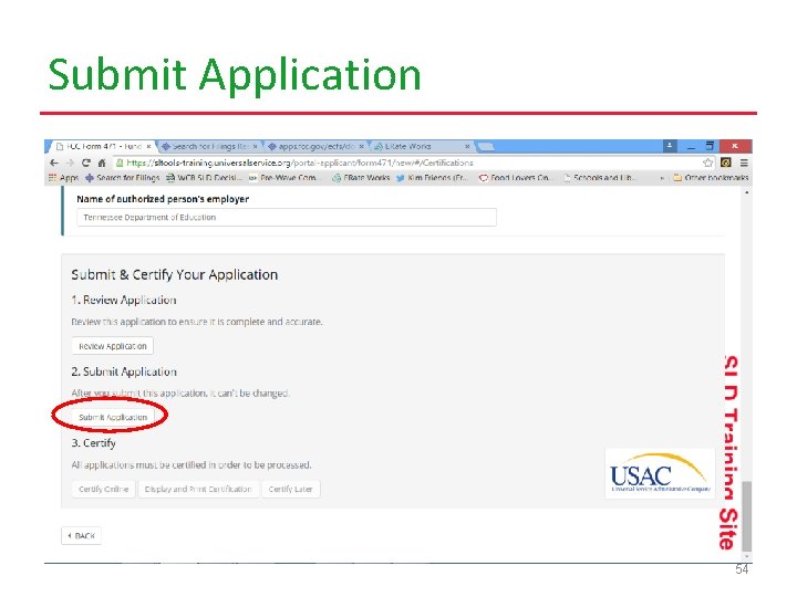 Submit Application 54 