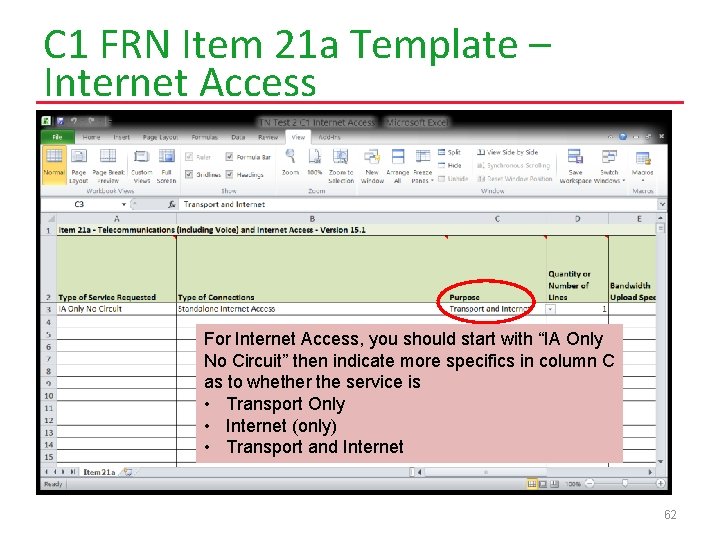 C 1 FRN Item 21 a Template – Internet Access For Internet Access, you
