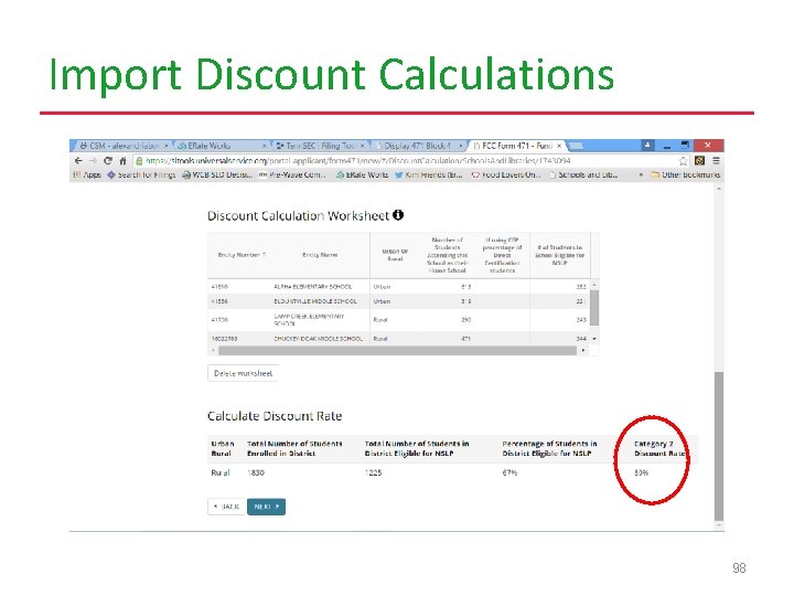 Import Discount Calculations 98 