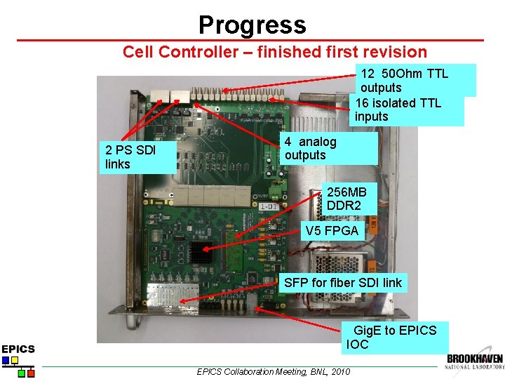 Progress Cell Controller – finished first revision 12 50 Ohm TTL outputs 16 isolated