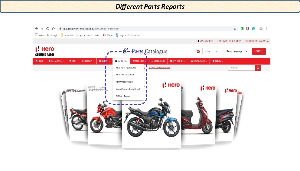 Different Parts Reports 