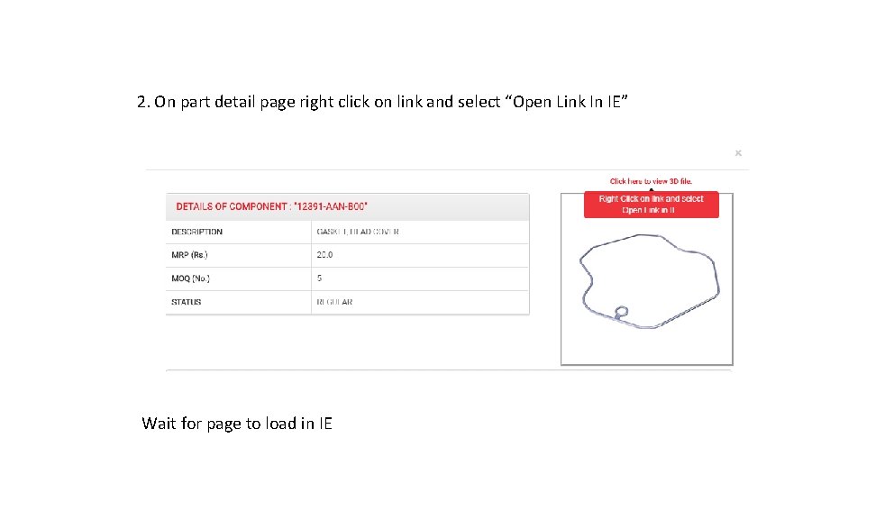 2. On part detail page right click on link and select “Open Link In