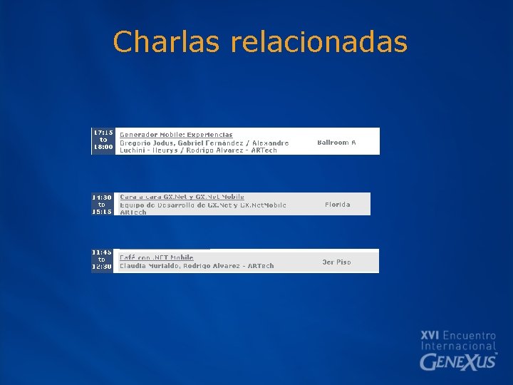 Charlas relacionadas 