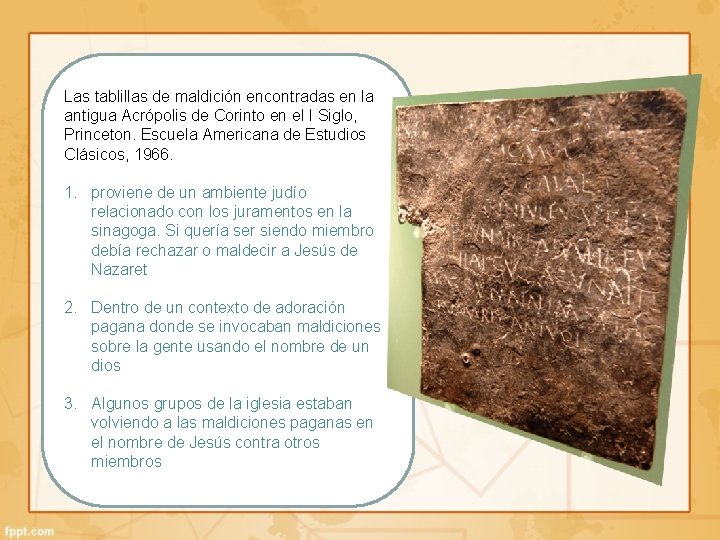 Las tablillas de maldición encontradas en la antigua Acrópolis de Corinto en el I