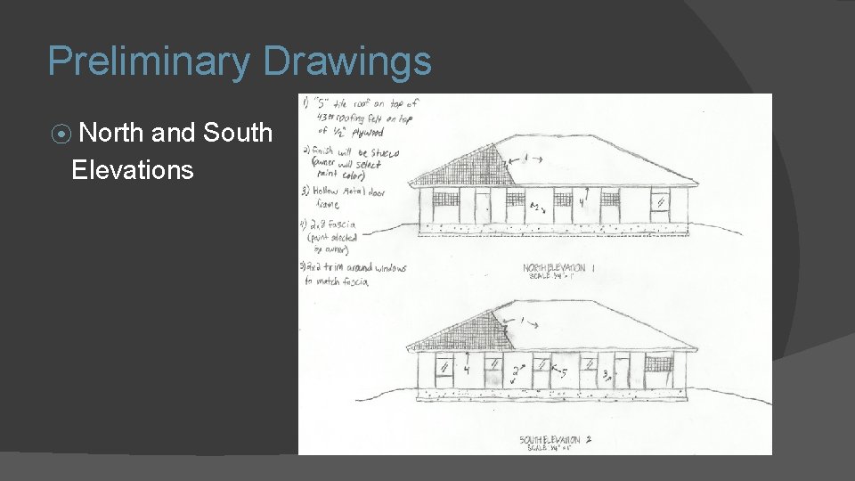 Preliminary Drawings ⦿ North and South Elevations 
