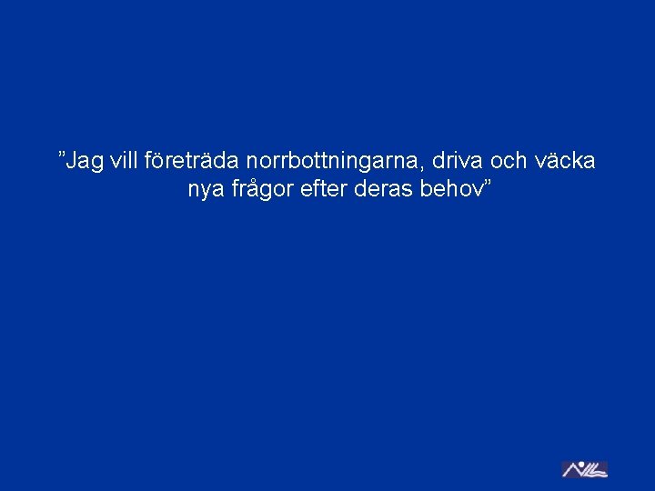 ”Jag vill företräda norrbottningarna, driva och väcka nya frågor efter deras behov” 