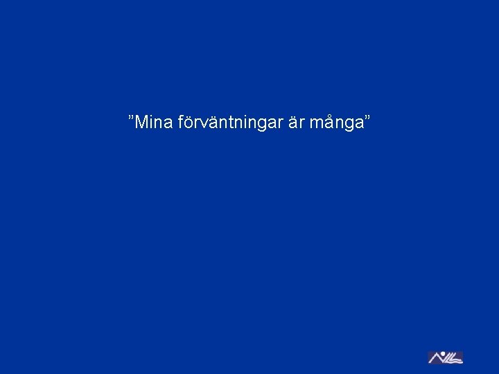 ”Mina förväntningar är många” 