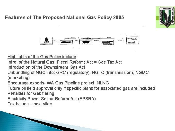 Features of The Proposed National Gas Policy 2005 Highlights of the Gas Policy include: