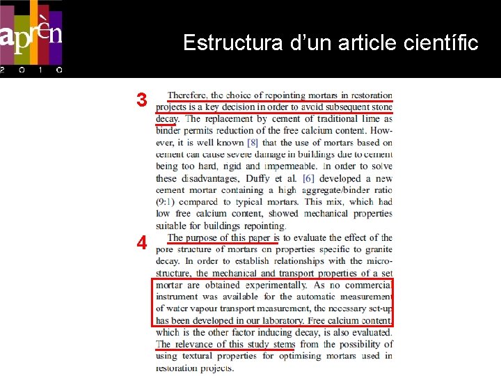 Estructura d’un article científic 3 4 