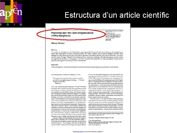 Estructura d’un article científic 