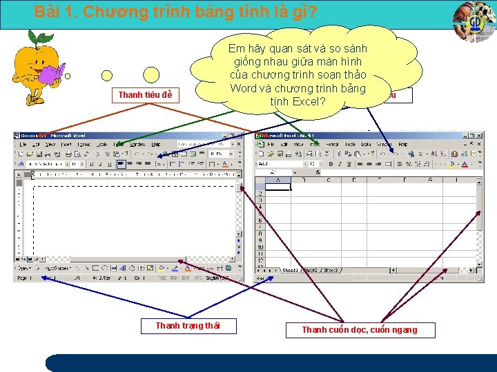 Bài 1. Chương trình bảng tính là gì? Thanh tiêu đề Thanh trạng thái