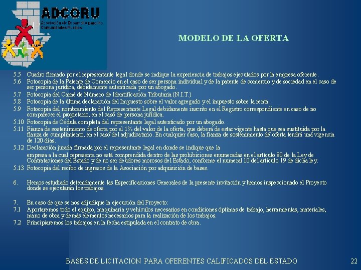 MODELO DE LA OFERTA 5. 5 5. 6 5. 7 5. 8 5. 9