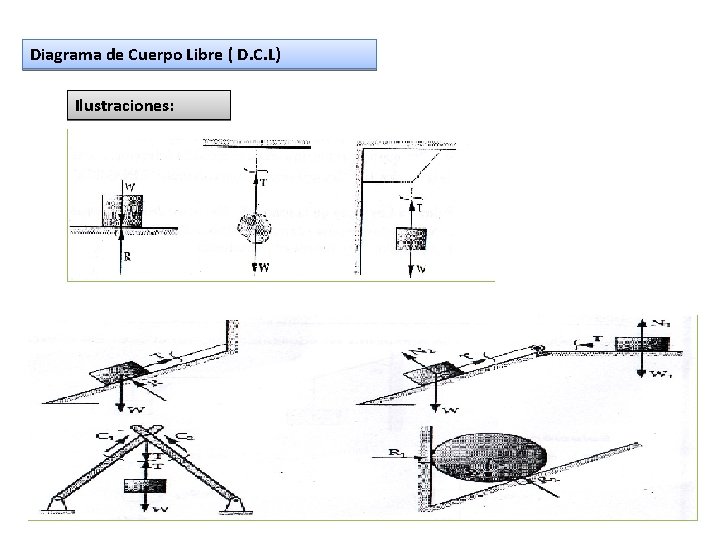 Diagrama de Cuerpo Libre ( D. C. L) Ilustraciones: 