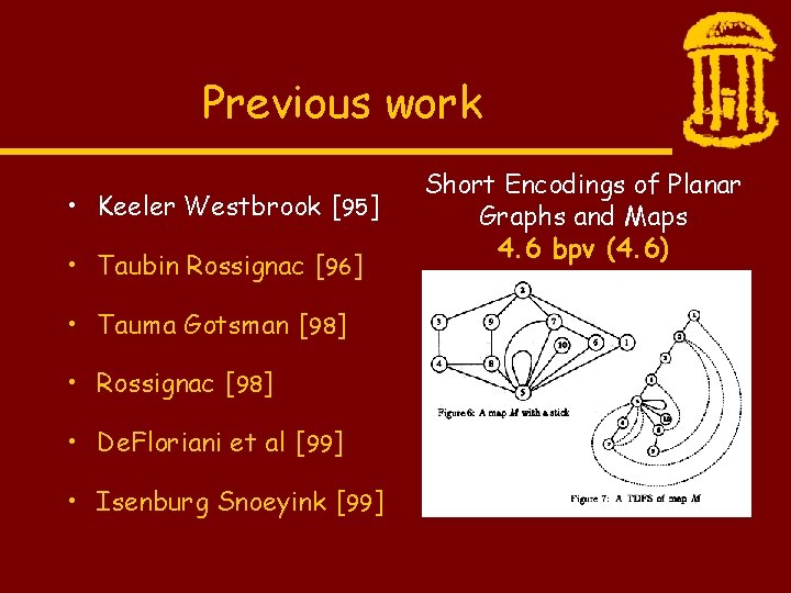 Previous work • Keeler Westbrook [95] • Taubin Rossignac [96] • Tauma Gotsman [98]