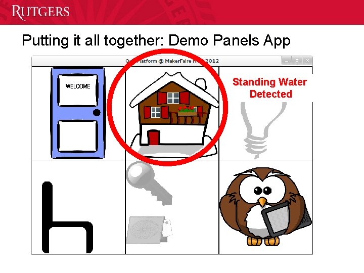 Putting it all together: Demo Panels App Standing Water Detected 
