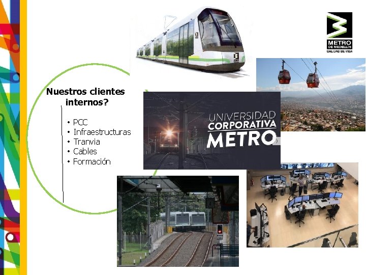 Nuestros clientes internos? • • • PCC Infraestructuras Tranvia Cables Formación 