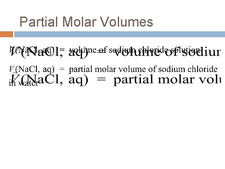 Partial Molar Volumes 