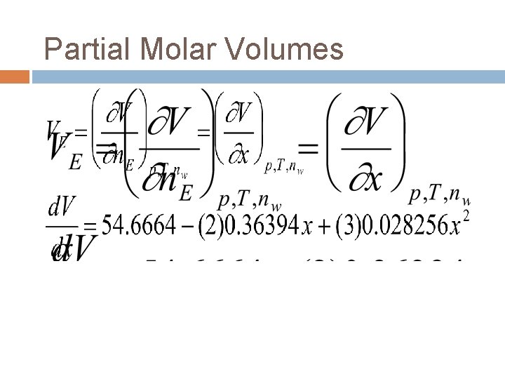 Partial Molar Volumes 