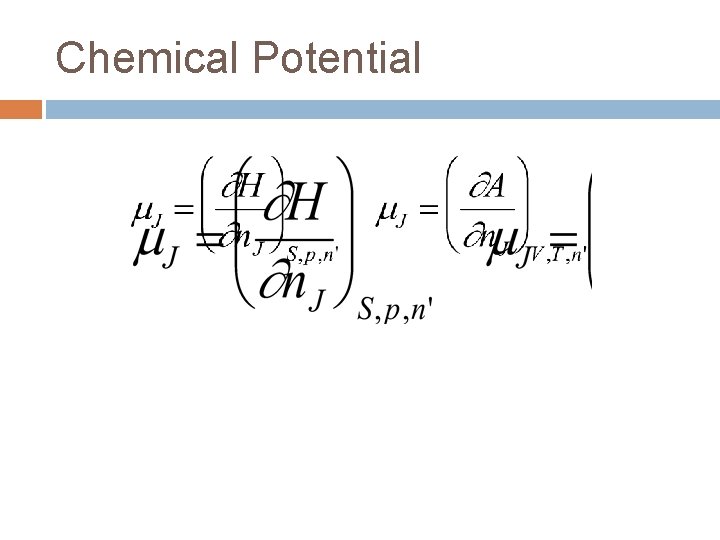 Chemical Potential 