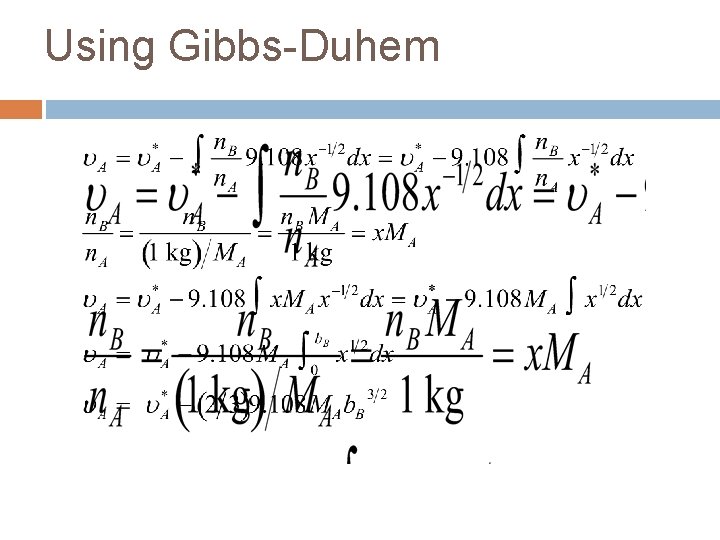 Using Gibbs-Duhem 