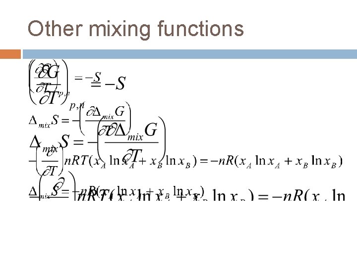 Other mixing functions 