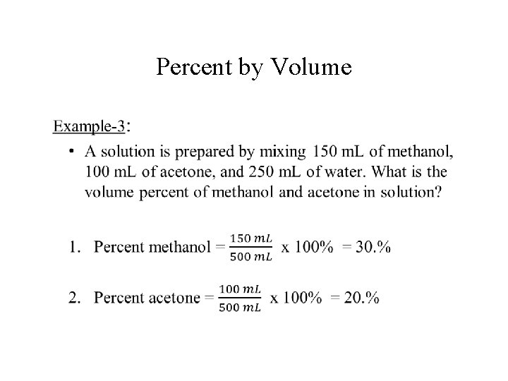 Percent by Volume • 