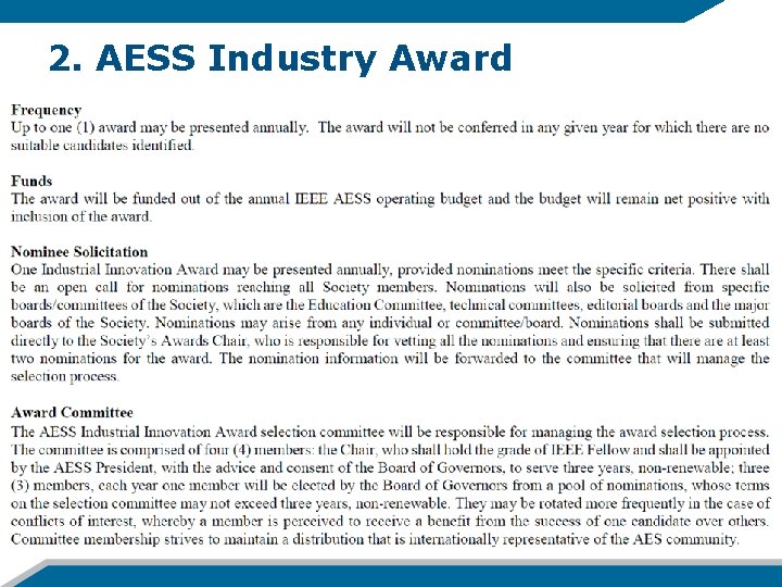 2. AESS Industry Award 