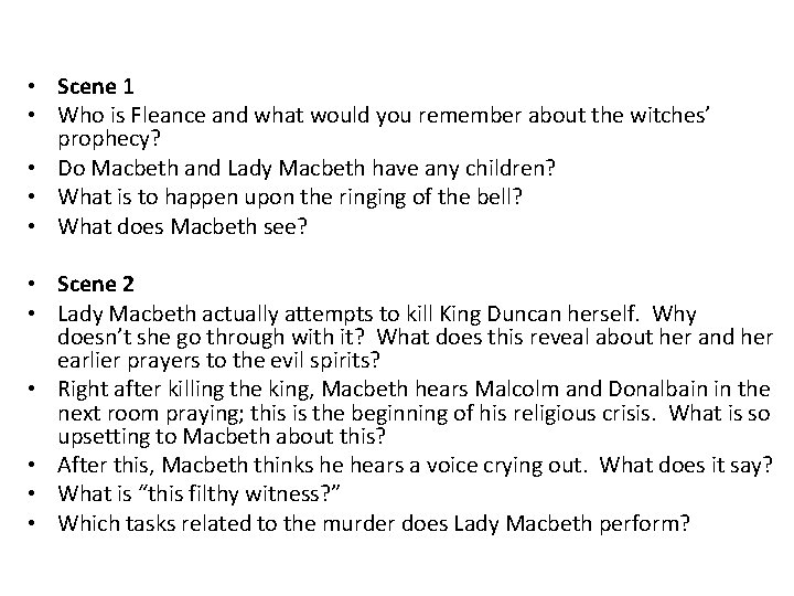  • Scene 1 • Who is Fleance and what would you remember about