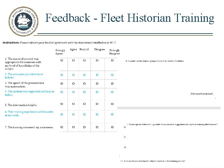 Feedback - Fleet Historian Training 