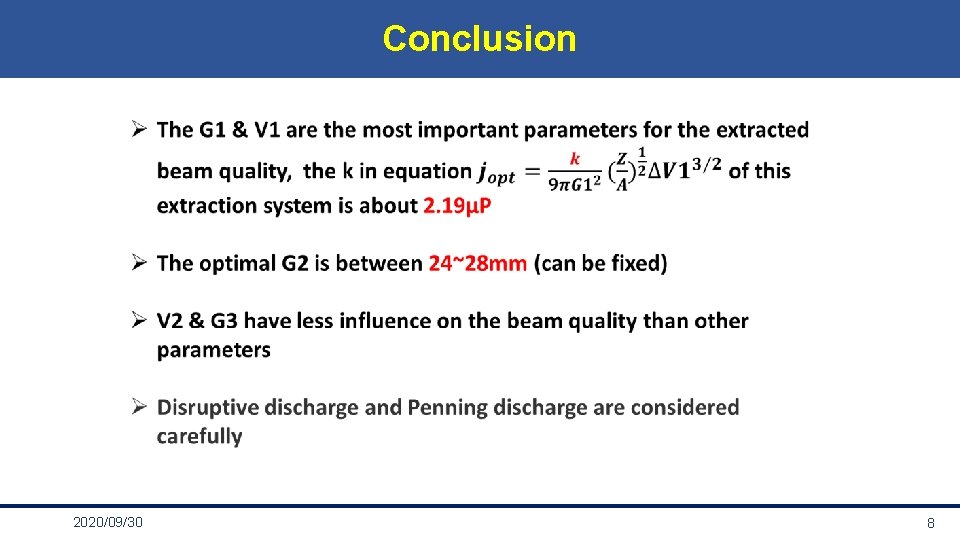 Conclusion 2020/09/30 8 