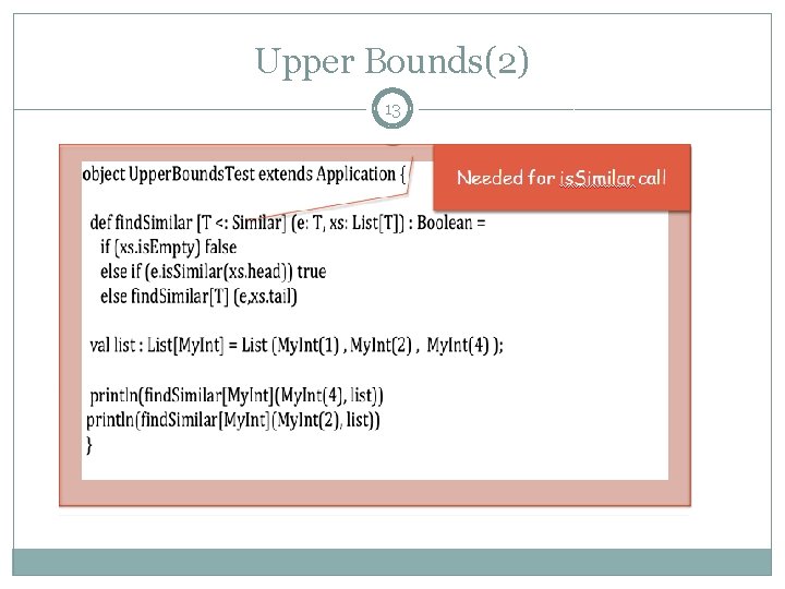 Upper Bounds(2) 13 Upper Bounds(2) 13